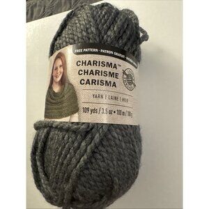 Charisma Yarn by Loops & Threads Charcoal New J28